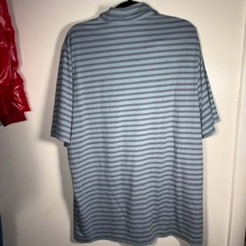 Criquet Polo Shirt Mens Sz L Blue Striped Pima Cotton Golf Preppy - Picture 6 of 8